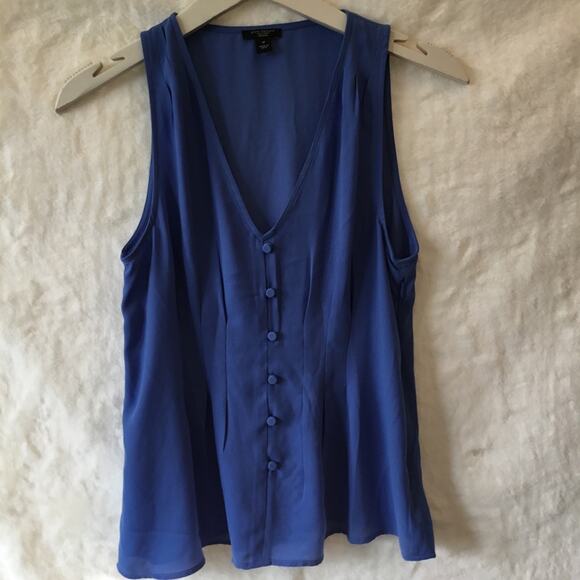 Ann Taylor Factory Tops - Ann Taylor  Baby Blue V-Neck Sleeveless Top